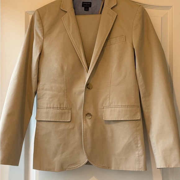 Boys Crewcuts Thompson chino flex pant suit 14 EUC